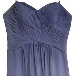 Bill Levkoff Navy Long Chiffon Dress 8